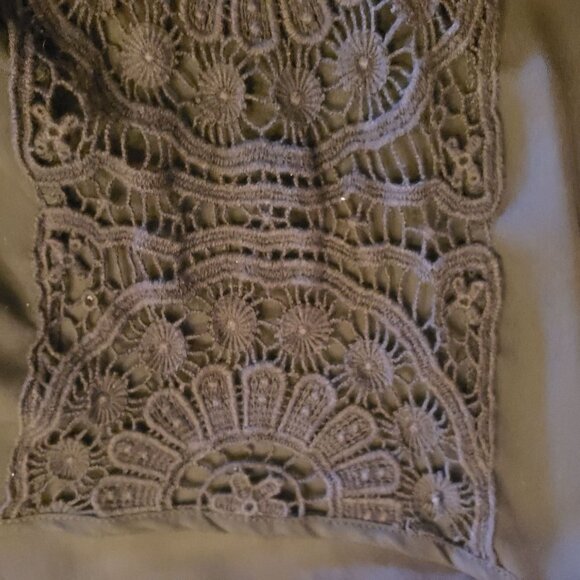 Penelope blouse size Small kimono sleeve cropped black lace trim floral - Picture 4 of 8